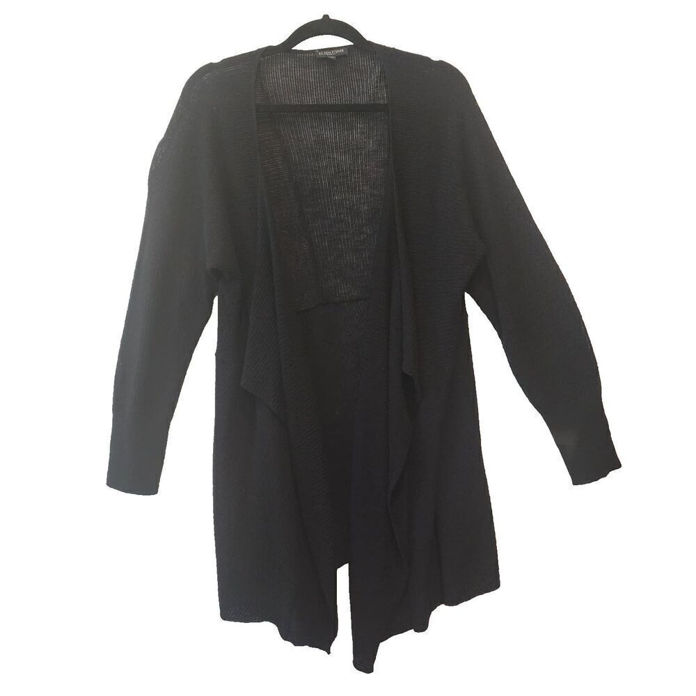 Eileen Fisher Open Front Knit Cardigan Size 1X Feminine Long Sleeve Stretch